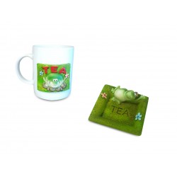Set tazza + piattino porta bustina da te'