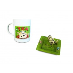 Set tazza + piattino porta bustina da te'